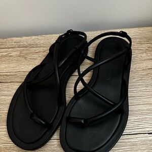 Alexander McQueen Black Strappy Sandals